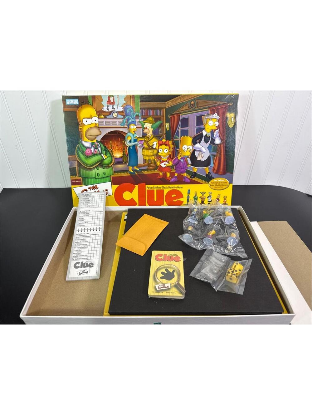 The Simpsons CLUE Detective Board Game 2nd Edition 2002 Hasbro~100% Complete~